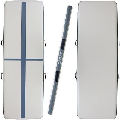 Luftkissen-Turnmatte für Akrobatikpfade, 300 x 100 x 15 cm, mit elektrischer Pumpe, grau