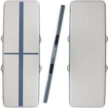 Luftkissen-Turnmatte für Akrobatikpfade, 300 x 100 x 15 cm, mit elektrischer Pumpe, grau