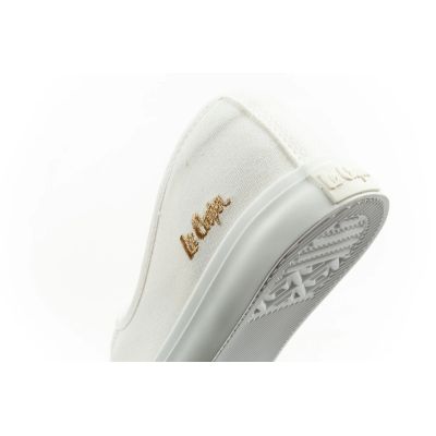 7. Lee Cooper Damenschuhe, sportliche weiße Slip-On-Ballerinas