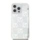 3. DKNY Liquid Glitter Multilogo Hülle für iPhone 15 Pro Max – Weiß