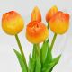 3. Strauß aus 5 orangefarbenen Pfingstrosen-Tulpen, 39 cm, naturgetreue Frühlingsdekoration