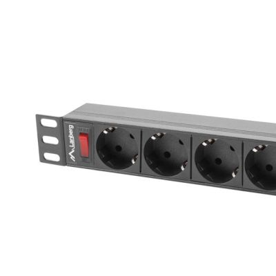 3. LANBERG POWER STRIP RACK 19" PDU 1U, 16A, 9X SHUKO, 3M PDU-09F-0300-BK