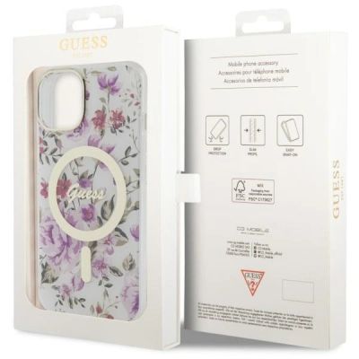 8. Guess GUHMP14MHCFWST iPhone 14 Plus 6,7" transparente Hardcase Flower MagSafe