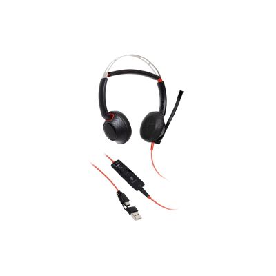 170. Poly Blackwire 5220 Stereo-Kopfhörer USB-C Headset + 3,5-mm-Klinkenstecker + USB-C/A-Adapter 8X231AA