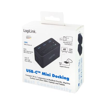 8. Logilink USB 3.2 (G1) HDMI Dockingstation, 10-Port, PD4