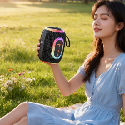 11. Dudao Y22 Kabelloser Lautsprecher mit RGB-Hintergrundbeleuchtung, Bluetooth 5.3 – Schwarz