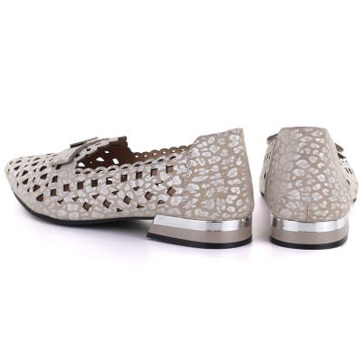 4. Damen-Lederschuhe Vinceza 99205, durchbrochen, taupefarben