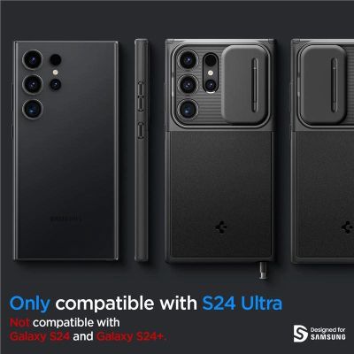 14. Spigen Optik Armor Hülle für Samsung Galaxy S24 Ultra – Schwarz
