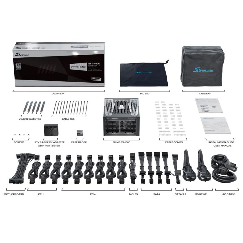 11. Seasonic ATX3-PRIME-PX-1600 Netzteilmodul 1600 W 20+4 Pin ATX Schwarz