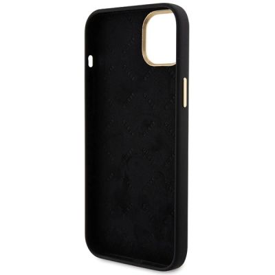 7. Guess Silicone Logo Strass 4G Case für iPhone 15 - Schwarz
