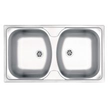 Edelstahlspüle, 2 Becken, ZMU 0200 5907650845744