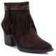 Gefütterte Damen-Cowboystiefel mit Fransen, Schokoladenbraun, M.Daszyński