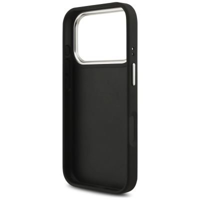 7. Guess Grained Big 4G Classic Logo Hülle für iPhone 17 Pro - Schwarz
