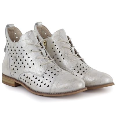 4. Plateau-Arbeitsstiefel mit Verzierung Potocki W WOL106B Weiß