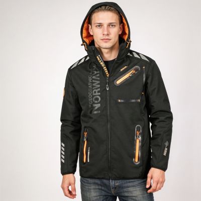 6. Geographgical Norway Royaute DB MEN 068 M WY1999H/GN/Schwarz / Orange Jacke
