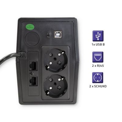 13. QOLTEC USV 450 VA | 240 W | LCD | USB | RJ45