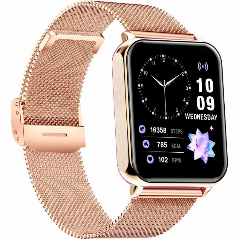 8. Smartwatch Gravity Roségold Marineblau 2 Armbänder GT17-2