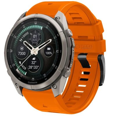 Tech-Protect Silicone Armband für Garmin Fenix 5 / 6 / 6 Pro / 7 / 8 / 8 Pro / E / 9 / 9 Pro (51 mm) – Orange
