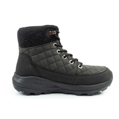 4. Lee Cooper Damen Winter-Wandersportschuhe, isoliert, schwarz, Öko-Leder