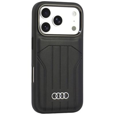 2. Audi MagSafe-Schutzhülle aus Kunstleder für iPhone 18 Pro / 17 Pro – Schwarz