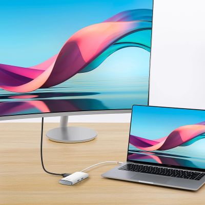 10. Baseus Lite Series multifunktionaler HUB USB Typ C - 2 x USB 3.0 / USB Typ C PD / HDMI 1,4 / SD / TF weiß (WKQX050102)