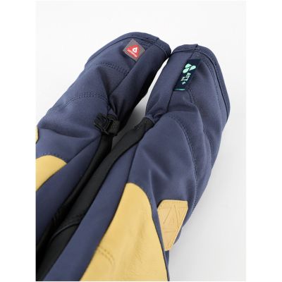 VIKING Norvika Pro Mitten Ski Lady Damen-Skihandschuhe, marineblau mit beigem Leder, Größe 5