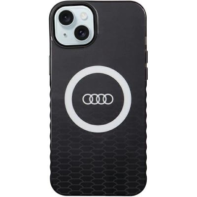 Audi IML Big Logo MagSafe Hülle für iPhone 15 Plus / 14 Plus – Schwarz
