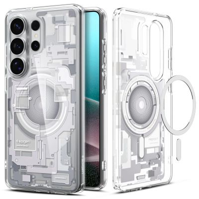 2. Spigen Ultra Hybrid Mag MagSafe Hülle für Samsung Galaxy S26 Ultra Zero One – Transparent und Weiß