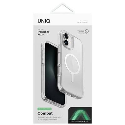 4. Uniq Combat iPhone 16 Pro 6,3" Hülle Magclick Charging weiß/lume weiß