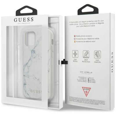 11. Guess Marble Case für iPhone 12 mini 5,4" - Weiß