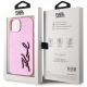 8. Karl Lagerfeld Wrinkled Metal Signature iPhone 15 Hülle - Rosa