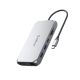 Orico XCR 12-in-1 USB-C Dockingstation mit 2x USB-A 3.1, 1x USB-A 2.0, 1x USB-C PD 100W, 1x USB-C 3.1, 2x HDMI 2.0 4K 60Hz, 1x DisplayPort 1.4 4K 60Hz, 1x SD 3.0, 1x microSD 3.0, 1x RJ45 Gigabit Ethernet, 1x Audio (CTIA 3,5mm) – Grau