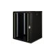 34. Einzigartiger 19-Zoll-Netzwerkschrank (16 HE) zur Wandmontage, 600 x 600 mm, Glastür, schwarz, ungeteilt, montiert, 100 kg