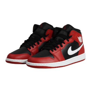 4. Air Jordan 1 Mid Herren-Basketballschuh Schwarz/Gym Red/Weiß - DQ8426-061