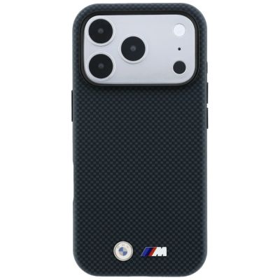3. BMW M Quadrille Kevlar Metal Logo MagSafe Hülle für iPhone 18 Pro Max / 17 Pro Max – marineblau
