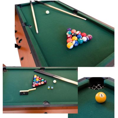 5. 3-in-1-Drehspieltisch: Billard, Tischfußball, mit Luftanschluss, 121 x 89 x 84,5 cm