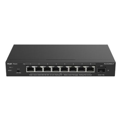 Ruijie Networks RG-ES209MG-P Netzwerk-Switch, Managed L2 2,5G Ethernet (100/1000/2500), PoE-fähig, Schwarz
