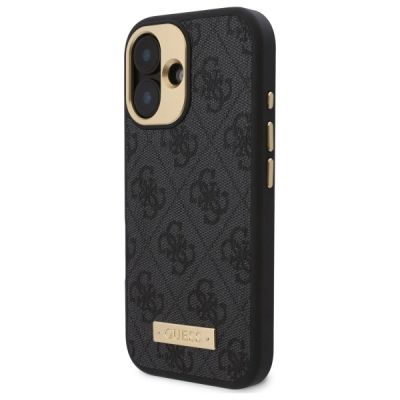 2. Guess 4G Logo Plate MagSafe-Hülle für iPhone 16 Plus – Schwarz