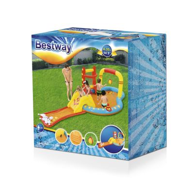 23. Bestway 53068 Aufblasbarer Spielplatz 435x213x117cm