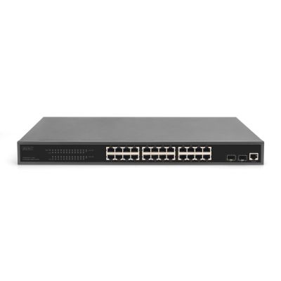 4. 24-Port L2 Managed Gigabit Ethernet Switch mit PoE-Injektor, 2 SFP-Upload