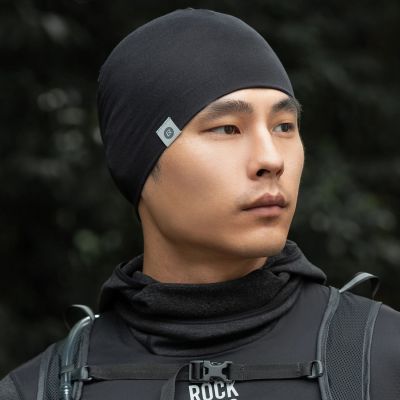 3. Rockbros YDM002 Mütze aus Tencel + Wolle, Einheitsgröße, Schwarz