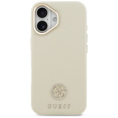 3. Guess Grained Strass Logo MagSafe Hülle für iPhone 17 - Beige
