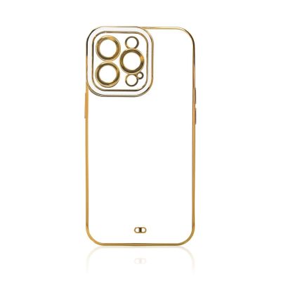 3. Fashion Case Hülle für Samsung Galaxy A13 5G Gold Frame Gel Cover Weiß