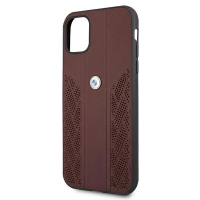 6. BMW Curve Perforate Lederhülle für iPhone 11 / Xr – Rot