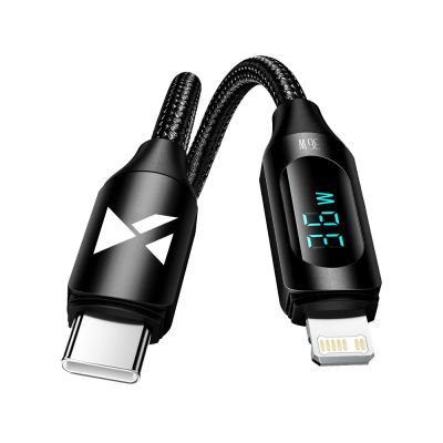 2. Wozinsky WUCLC2 Lightning – USB-C 36 W 480 Mbit/s 2 m Kabel mit Display – Schwarz