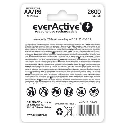 everActive Professional Linie EVHRL6-2600 Akku (2600mAh ; Ni-MH)