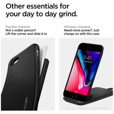 4. Spigen Liquid Air Hülle für iPhone 7 / 8 / SE 2020 / SE 2022 – Schwarz