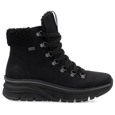 48. Wasserdichte, gefütterte Damen-Trekkingschuhe in Schwarz Rieker 48034-00