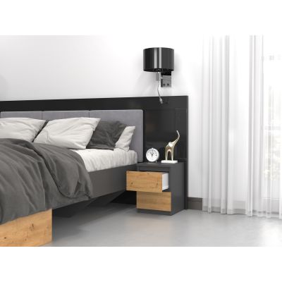 3. Nachttisch M2 30x30xH40 Anthrazit/Handwerker