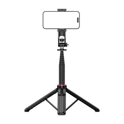 9. Selfie Stick WC1Y2S Teleskopstativ 1,3 m aus Aluminiumlegierung mit Telefonhalter – Schwarz